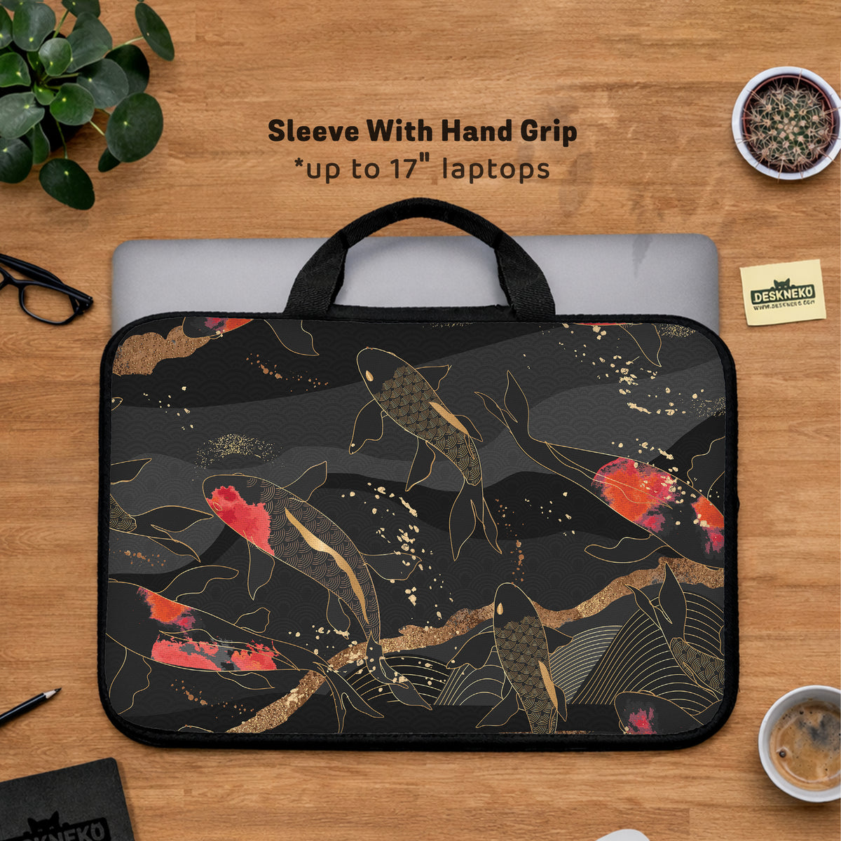 Koi waves laptop sleeve