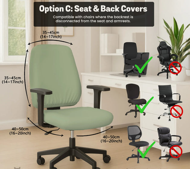Soft sage green office chair cover