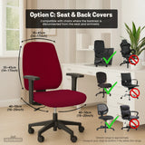 Burgundy office chair cover for desk chairs and home offices