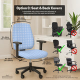Blue gingham desk chair cover