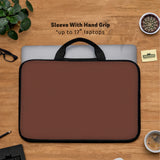 Mahogany laptop sleeve & bag, minimalist brown work case