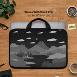 Black cat mountains laptop sleeve & bag