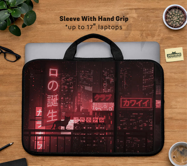Red cyberpunk laptop sleeve & bag