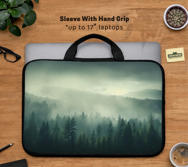 Misty forest nordic laptop sleeve