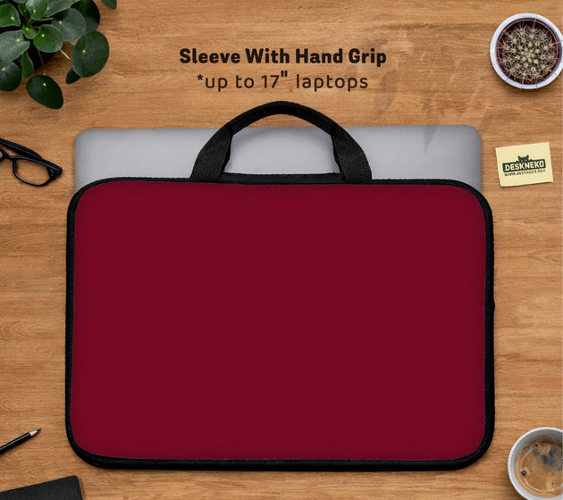 Burgundy laptop sleeve & bag for macbook and notebooks