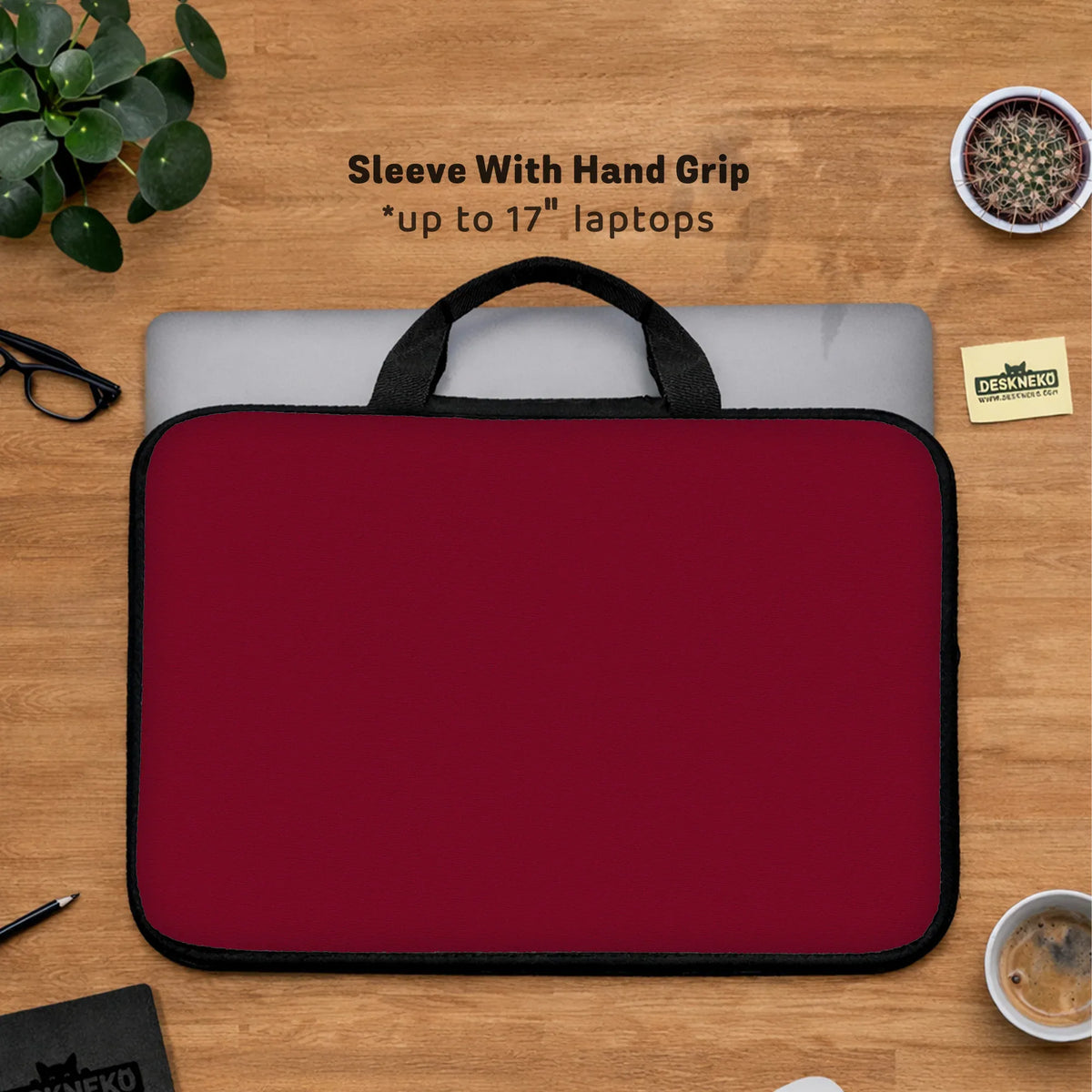 Burgundy laptop sleeve & bag for macbook and notebooks
