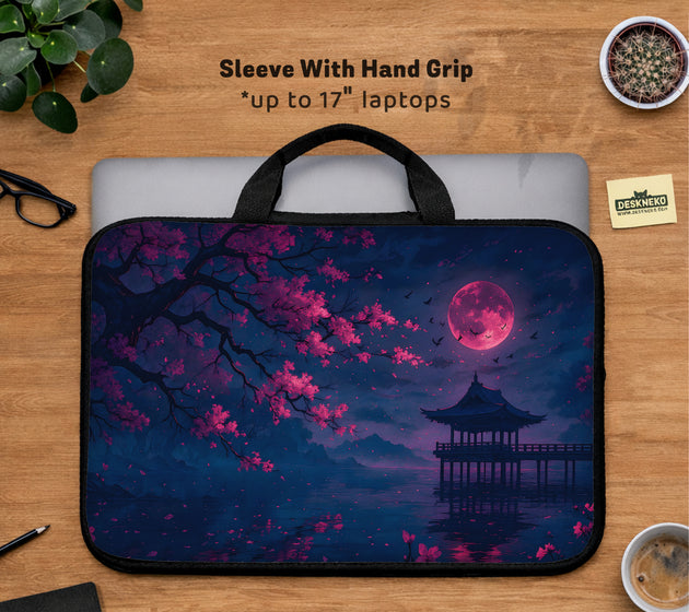 Dark sakura night laptop sleeves & bags