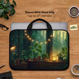 Cozy green window laptop sleeve & bag