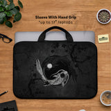 Dark koi yin yang laptop sleeve & bag, japanese ink case