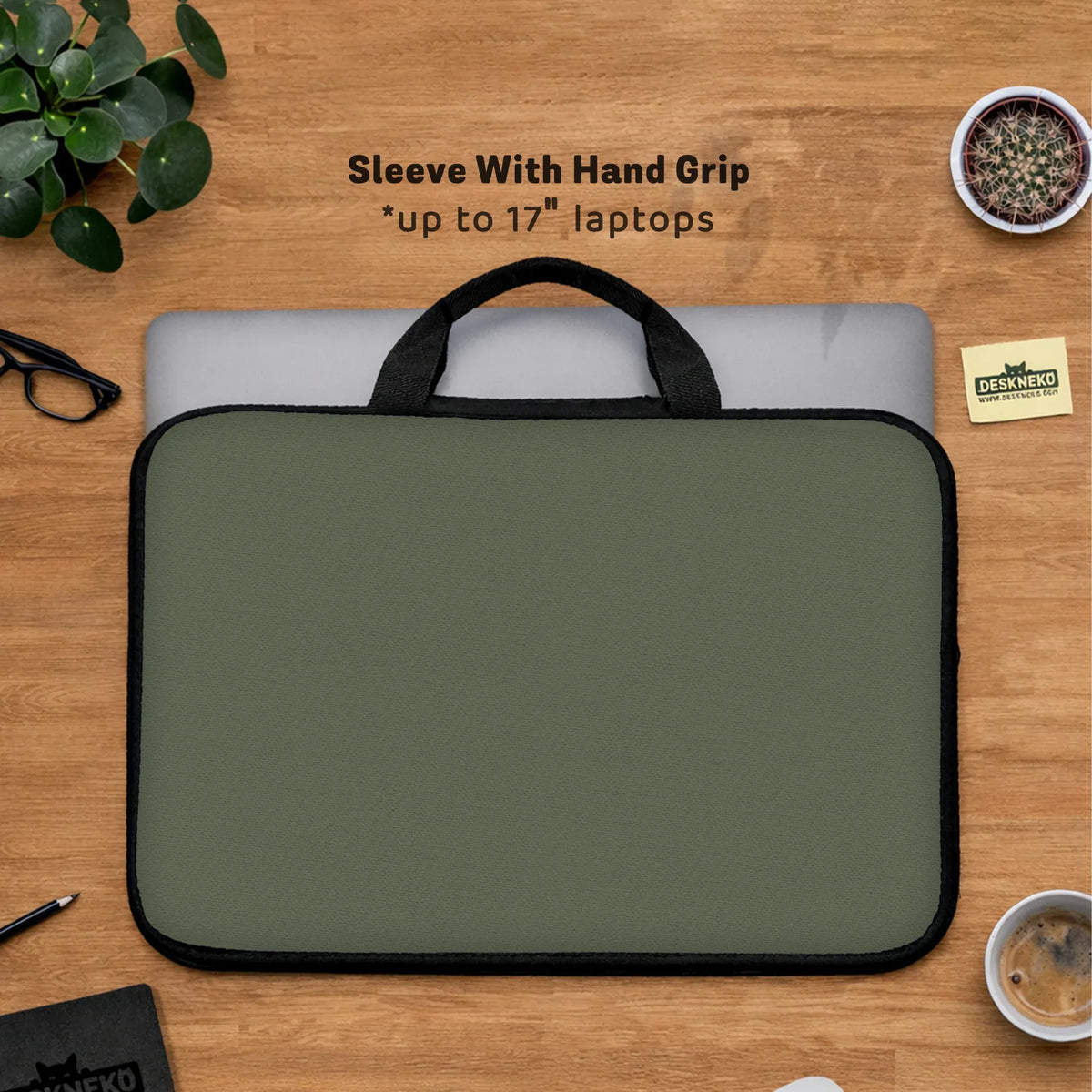 Midnight olive laptop sleeve