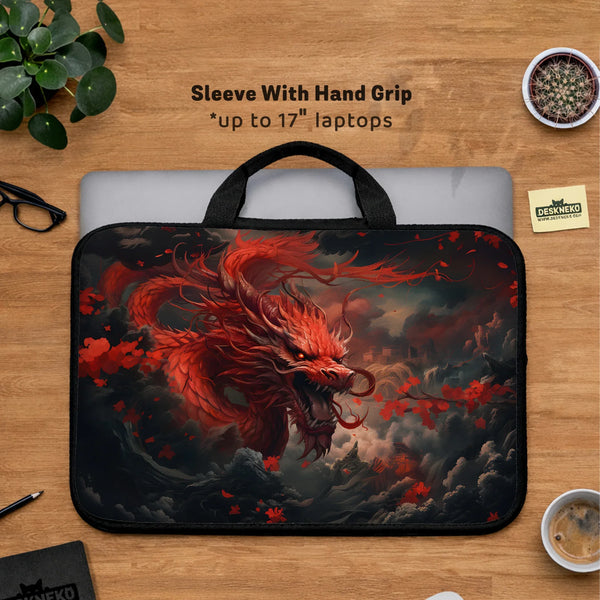 Red Dragon Laptop Sleeve & Bag - Deskneko