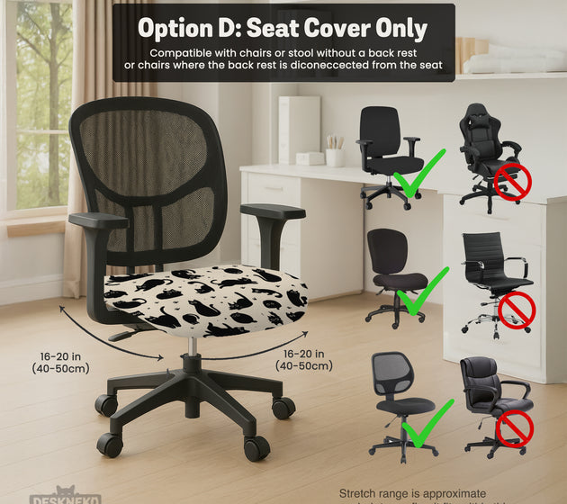 Black cat desk chair cover
