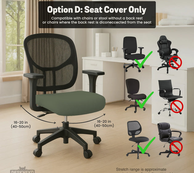 Warm forest green office chair cover