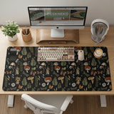 Dark botanical desk mat mousepad