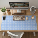 Blue gingham desk mat