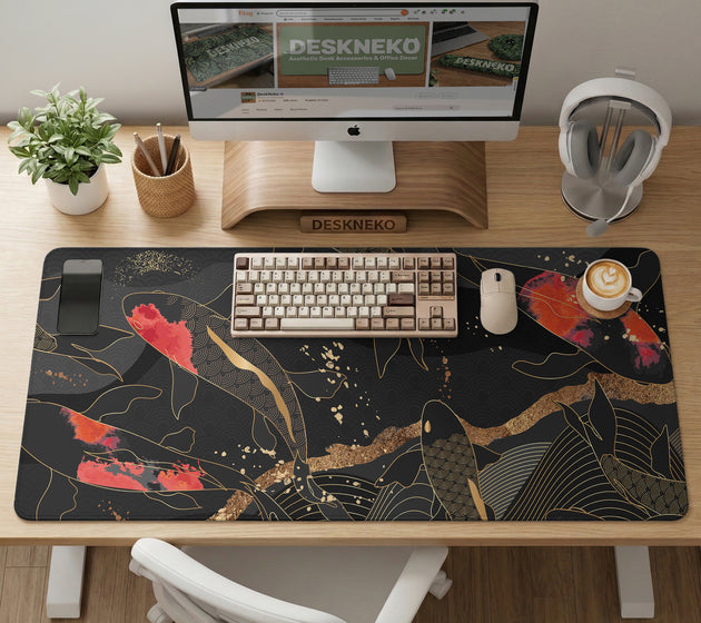 Koi waves desk mat
