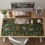 Dark botanical desk mat