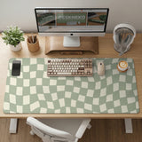 Green checker desk mat