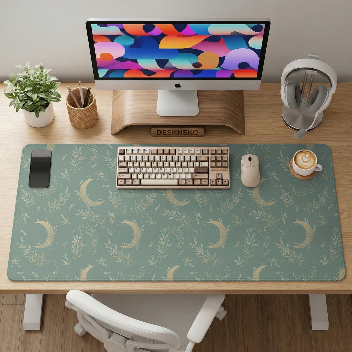 Celestial moon desk mat
