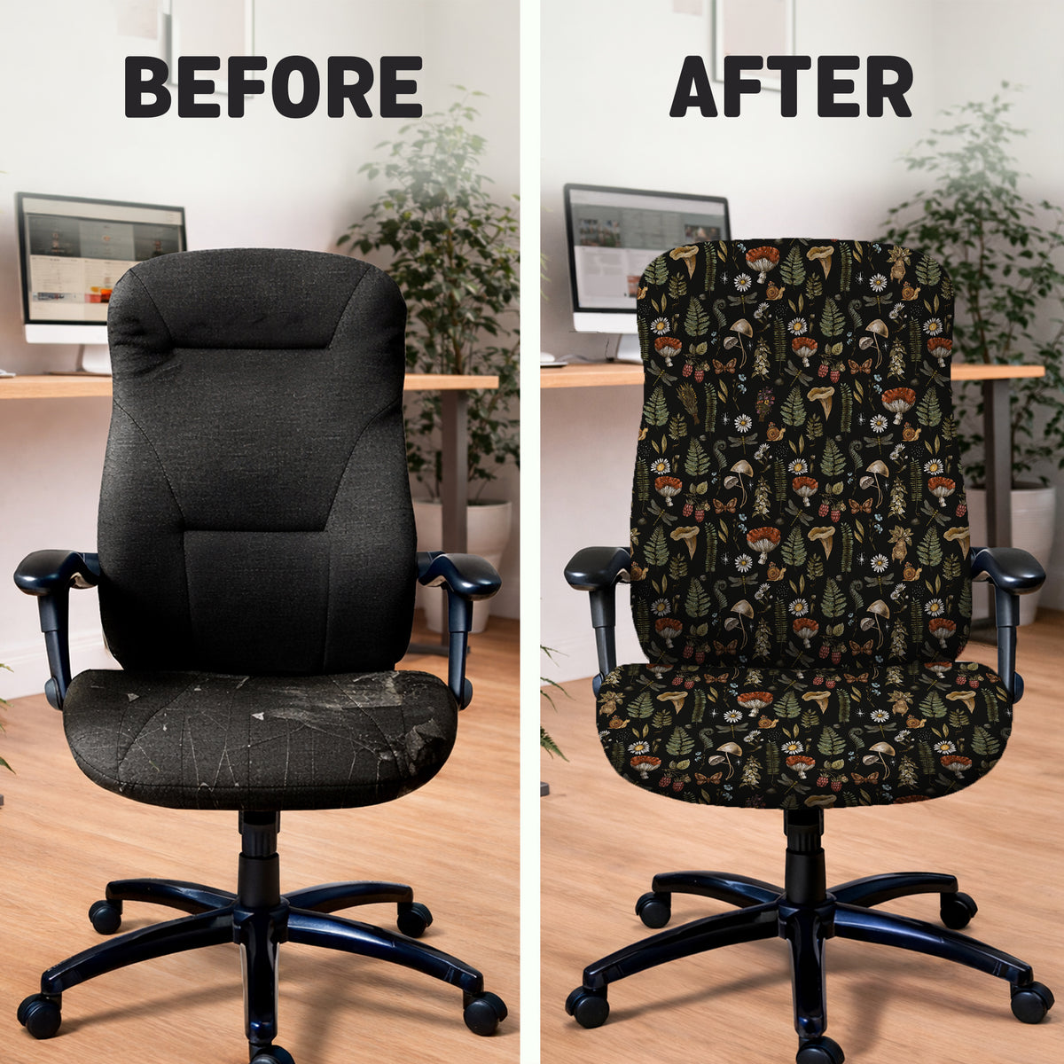 Woodland pattern desk chair cover