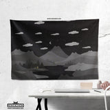 Cute cat mountains wall tapestry