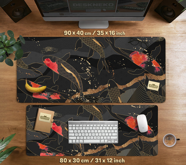 Koi fish art desk mat mousepad