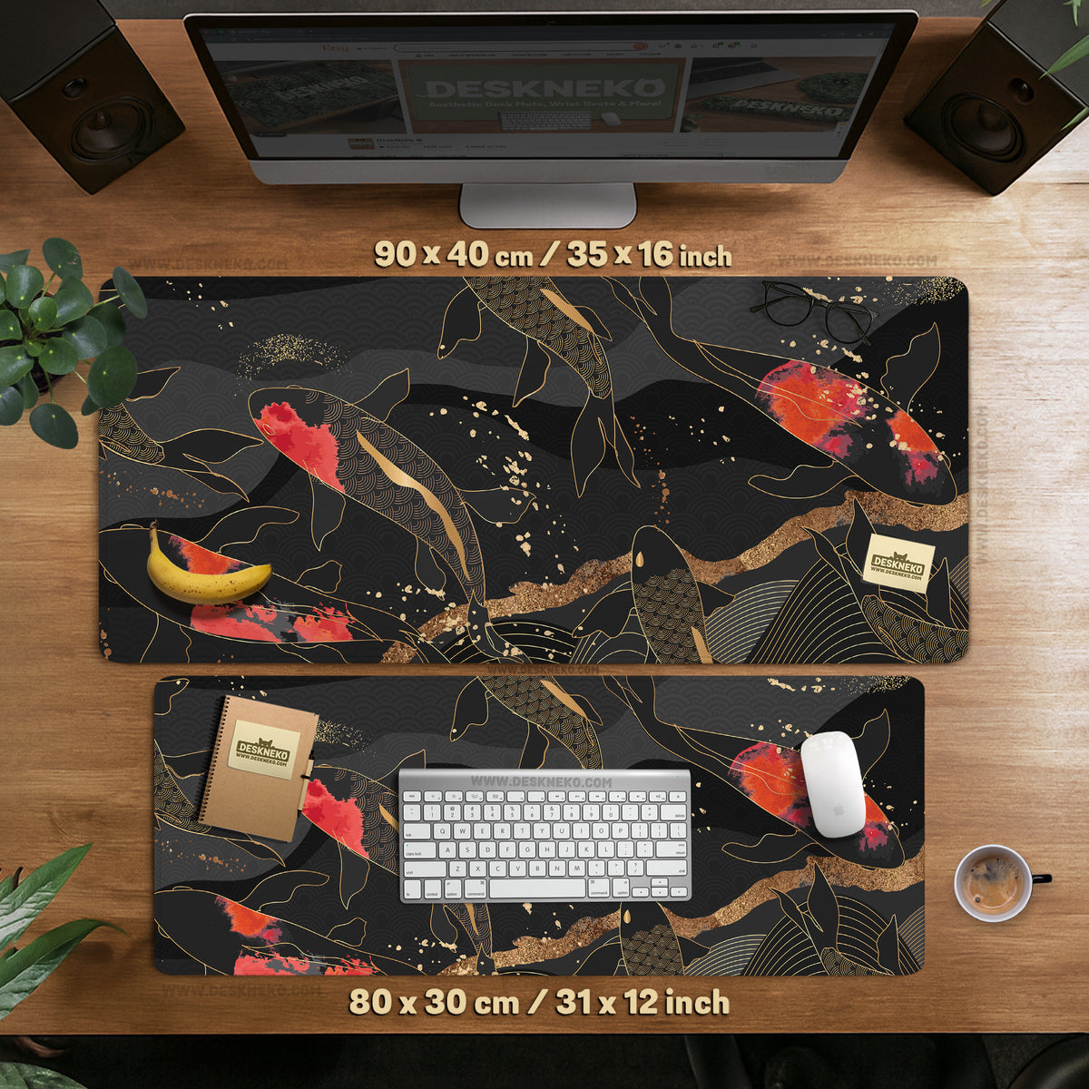 Koi fish art desk mat mousepad