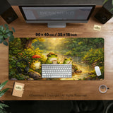 Forest frogs desk mat