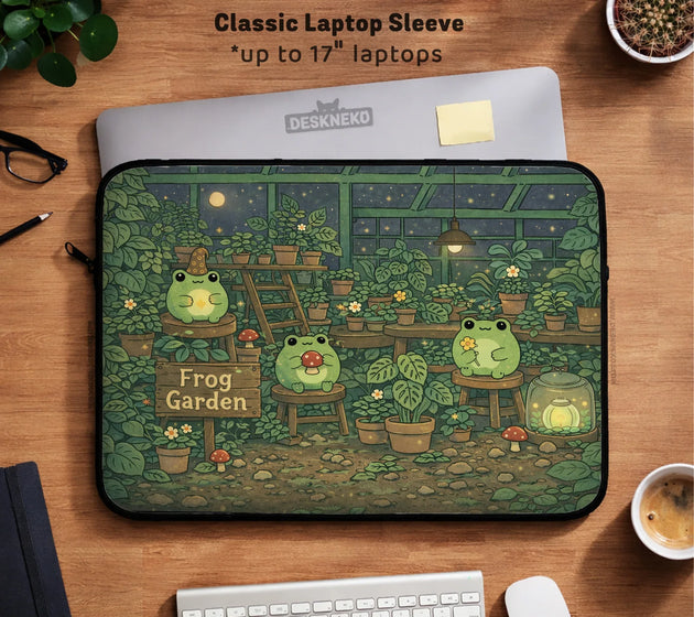 Frog Garden Laptop Sleeve - Deskneko