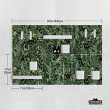 Botanical cat desk pegboard organizer, forest green workspace storage