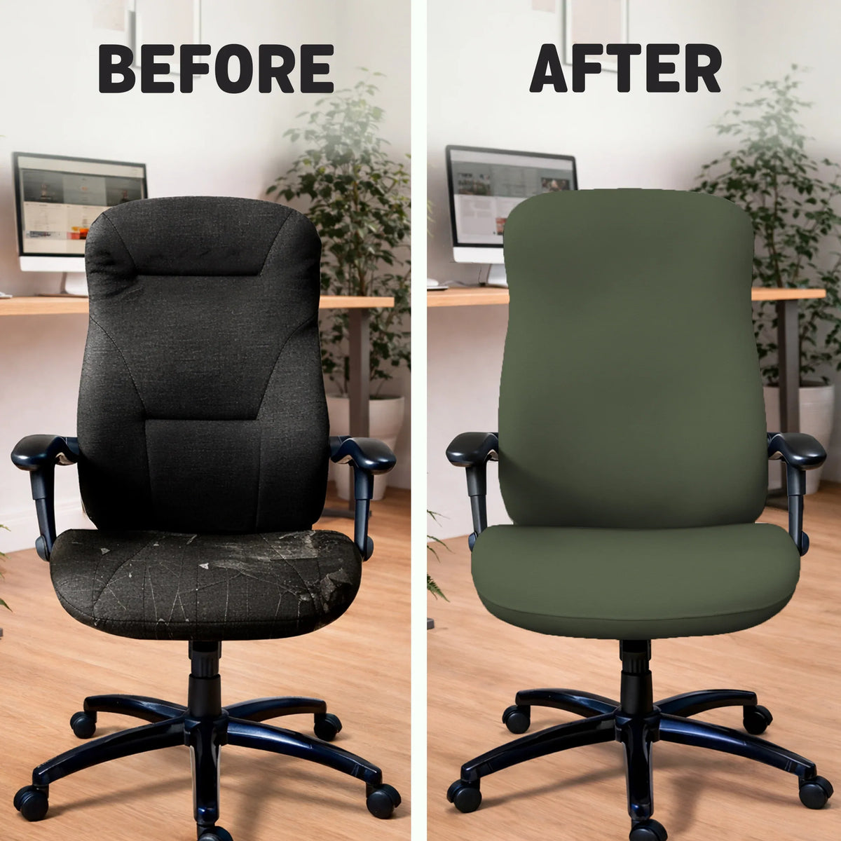 Warm forest green office chair cover