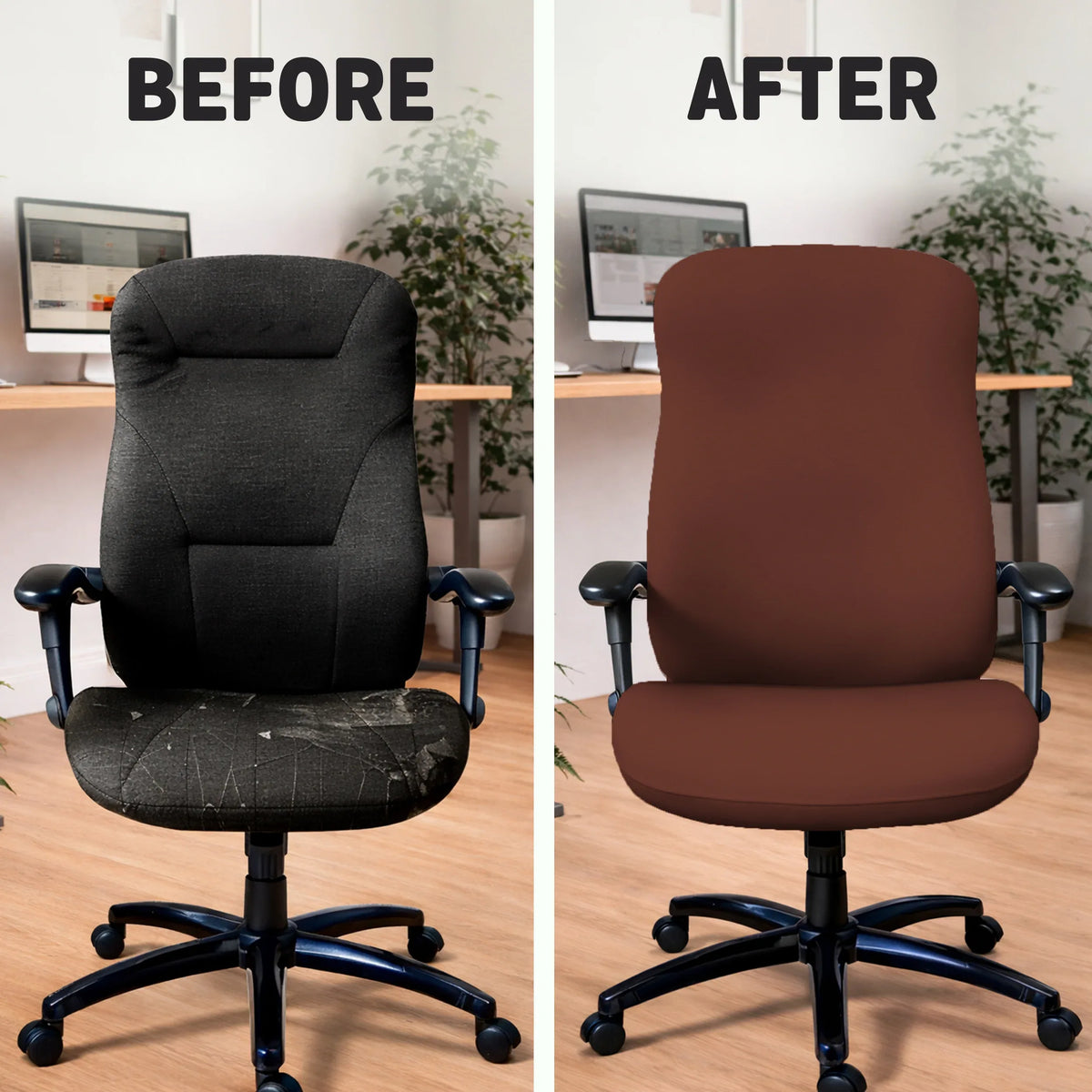 Mahogany brown desk chair cover