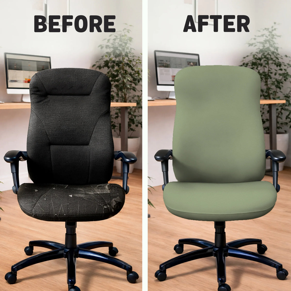 Soft sage green office chair cover