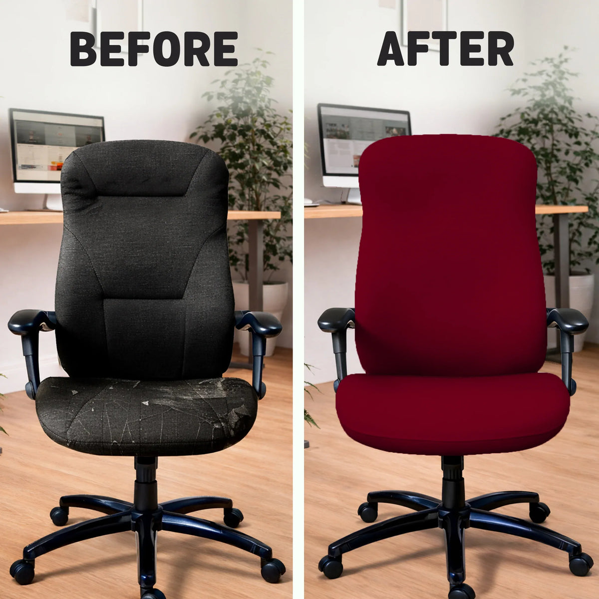 Burgundy office chair cover for desk chairs and home offices