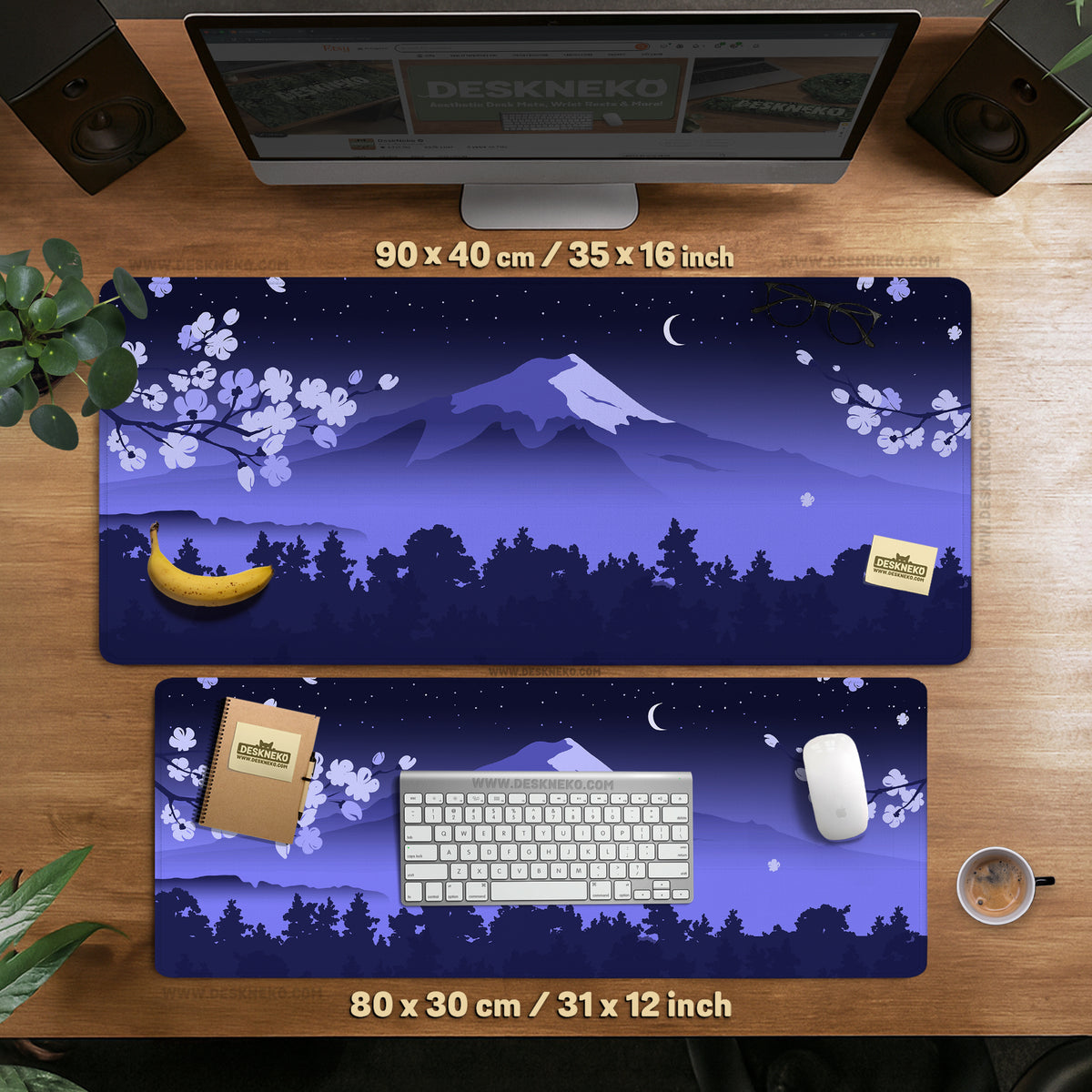 Blue mount fuji desk mat mousepad