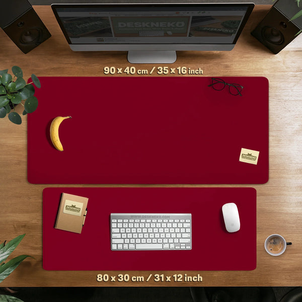 Burgundy Desk Mat for Gaming and Office Desks | Premium Mousepad - Deskneko