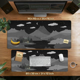 Midnight cat mountains mousepad