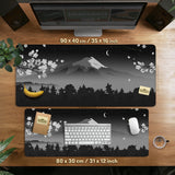 Black mount fuji desk mat
