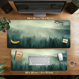 Sage green forest desk mat extended XXL mousepad