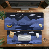 Navy blue mousepad with cat shaped hills
