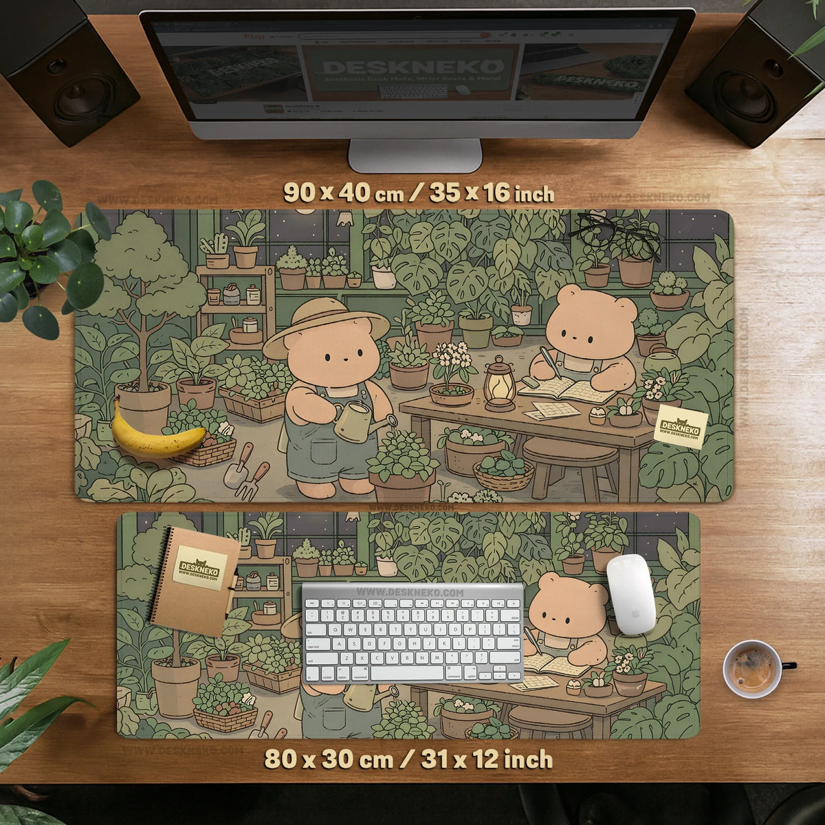 Kawaii bear desk mat XXL extended mousepad for keyboard and desk