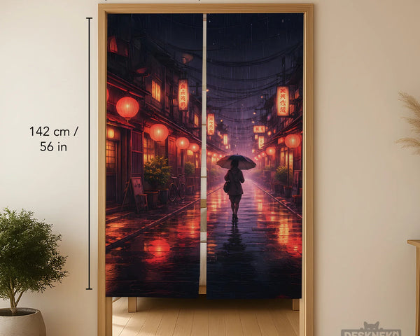 Lofi anime alley noren door curtain