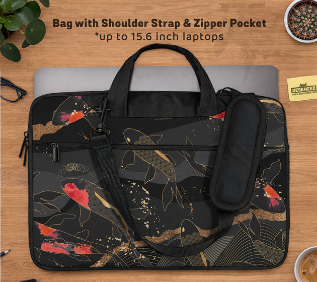 Koi waves laptop sleeve