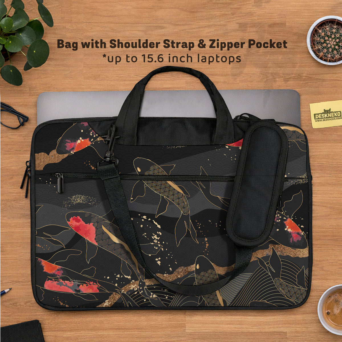 Koi waves laptop sleeve