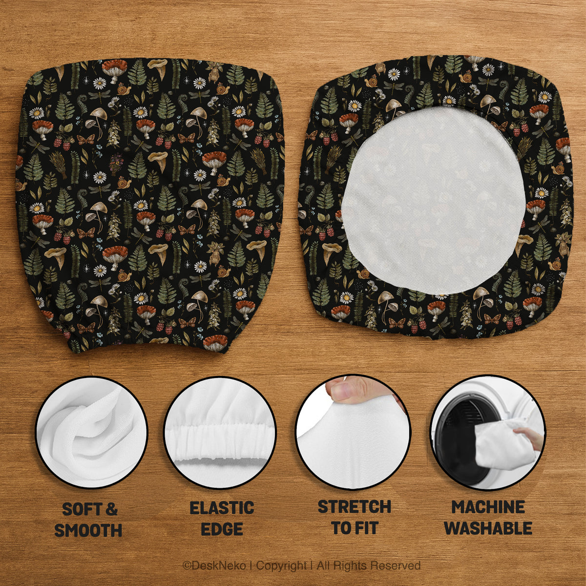 Woodland pattern desk chair cover