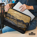 Gold japandi laptop bag with shoulder strap