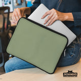 Sage green laptop bag with shoulder strap & handle