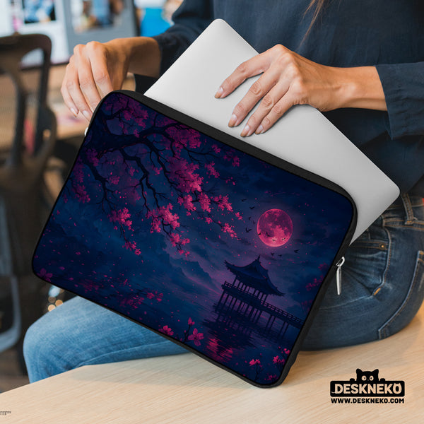 Dark Sakura Night Laptop Sleeves & Bags - Laptop Sleeve - Deskneko - Laptop Sleeves & Bags