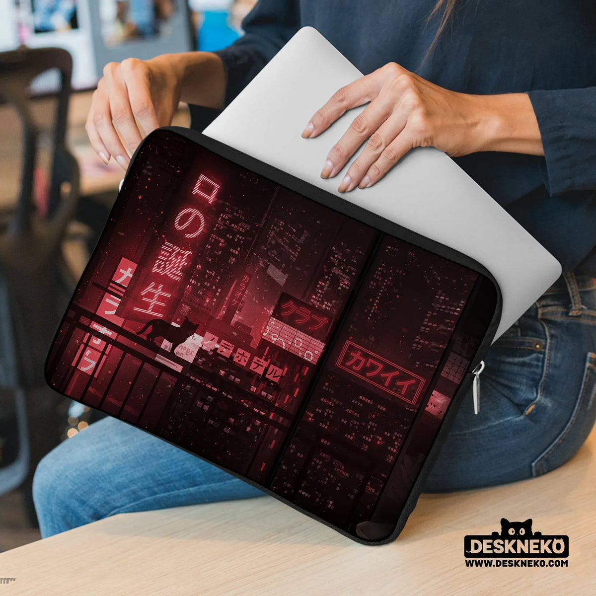 Red cyberpunk laptop sleeve & bag