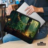 Cozy green window laptop sleeve & bag